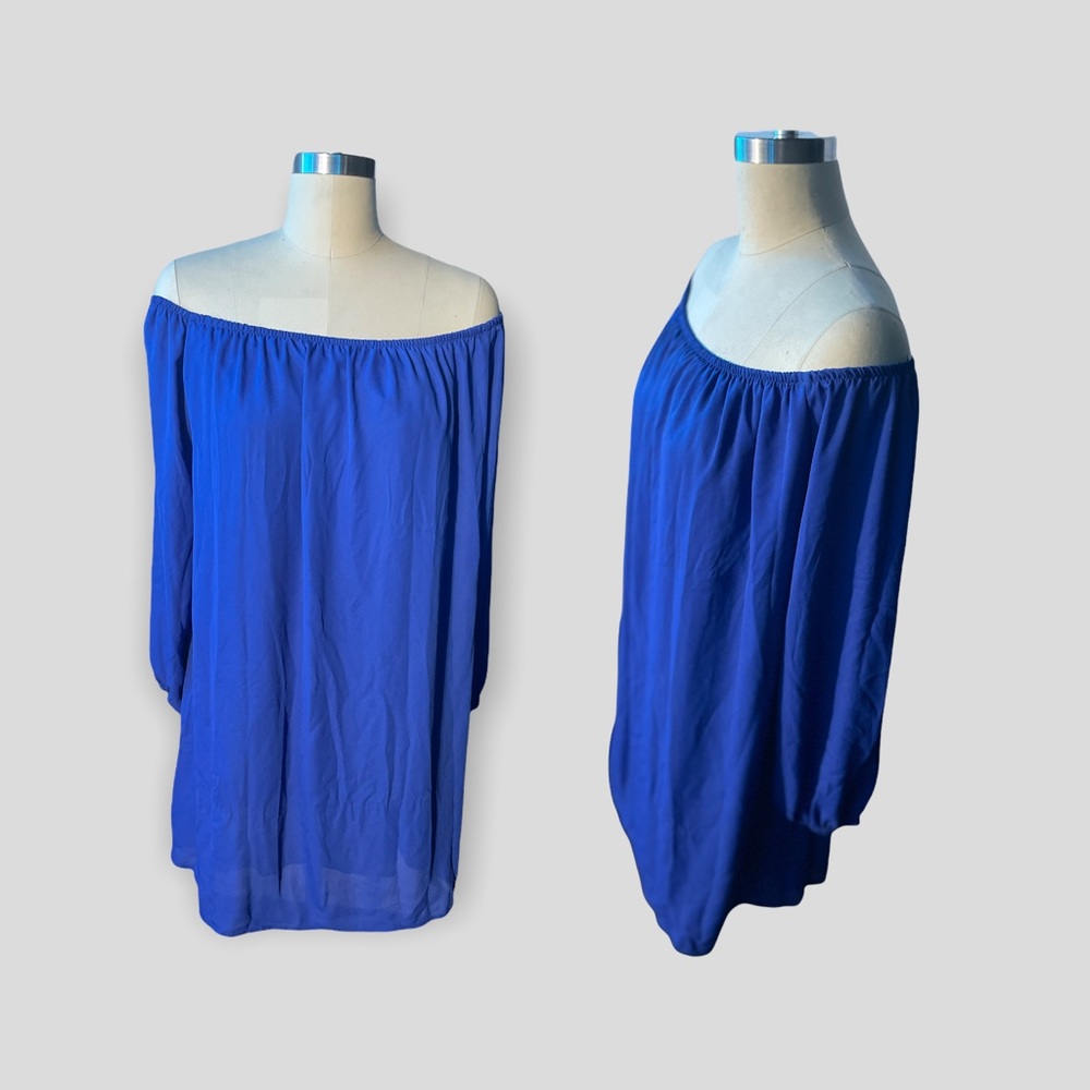 🟦Chíc blue off the shoulder dress